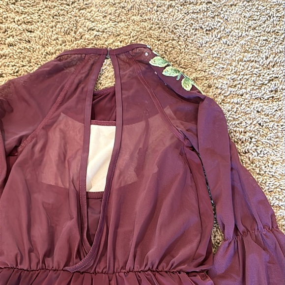 Semi Custom Wine Green Leaf Romper Costume - Picture 7 of 10